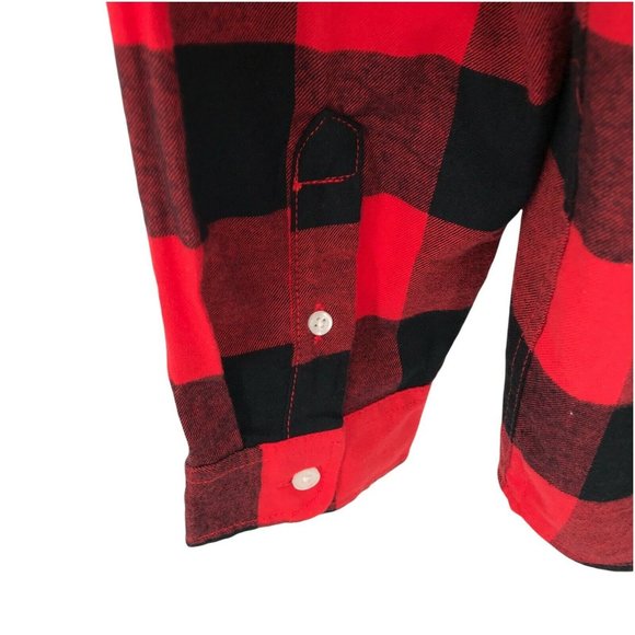 Cat & Jack Boys Checkered Flannel Casual Red Button Up Shirt  - Choose Size - Picture 5 of 11